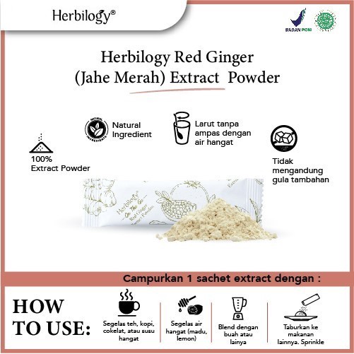 HERBILOGY On The Go Red Ginger Extract Powder Minuman Immune Booster