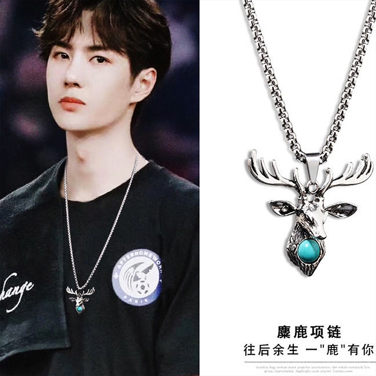 Sederhana all-match sweater chain sayang sedikit satu rusa Anda pasangan kalung siswa pria dan wanit