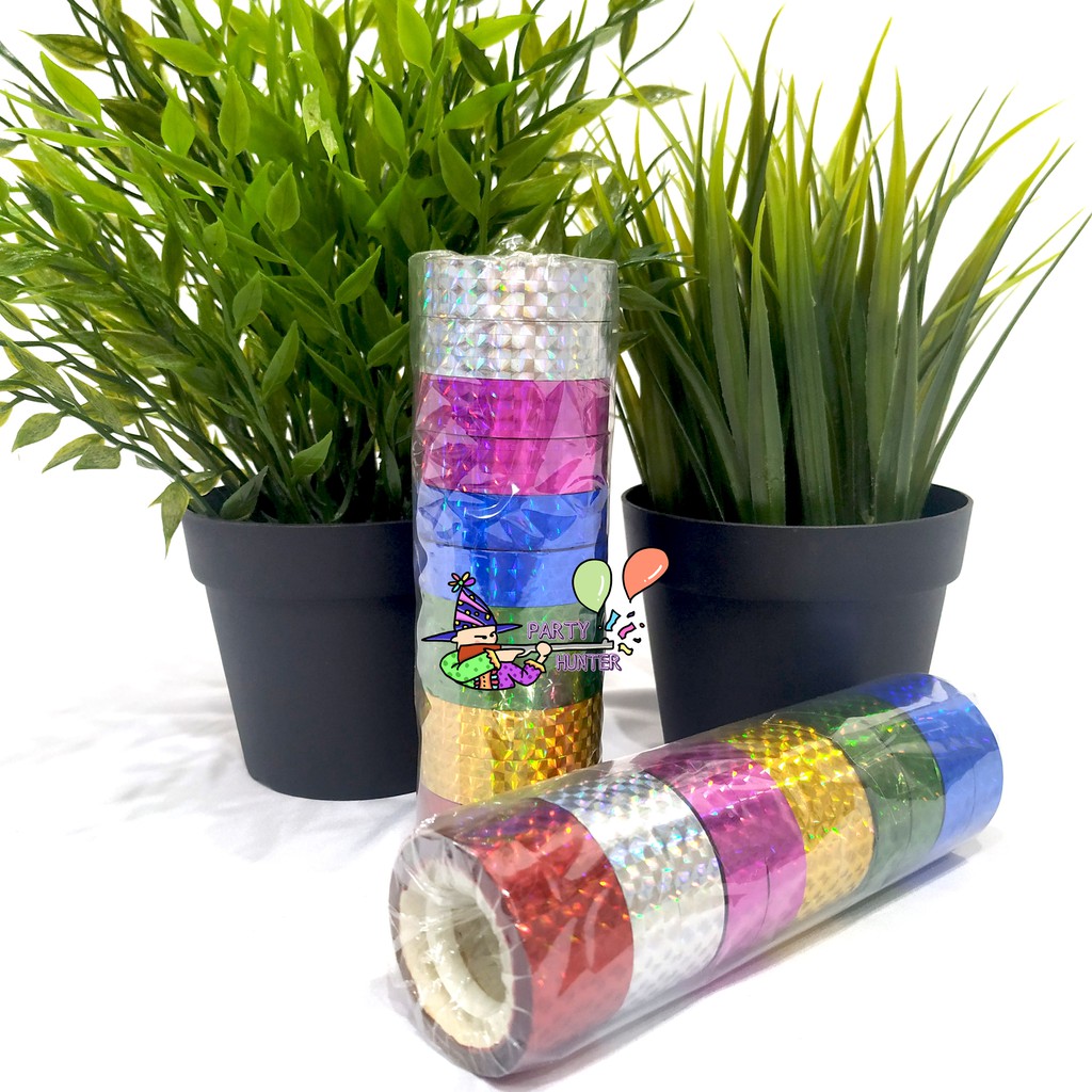

Solatip Hologram / Isolasi Hologram / Solatip Toples / Solatip Scrapbook (12 pcs 6 warna)