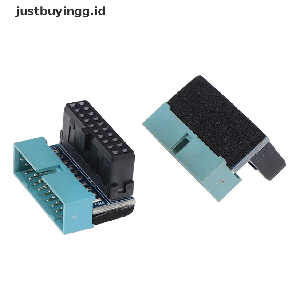 1pc Adapter Extension Usb 3.0 Male To Female Sudut 90 Derajat 20 Pin