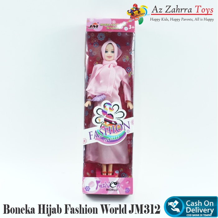 Mainan Anak Boneka Putri Hijab Plastik Fashion World JM312