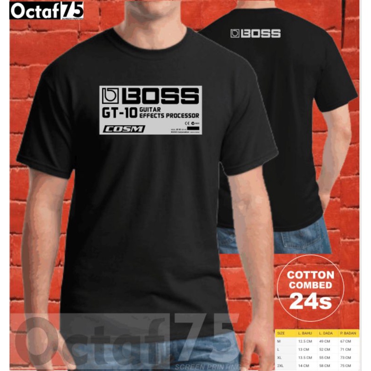 KAOS BAJU EFEK DIGITAL/BOSS GT-10/KAOS MUSIK/BAJU GITARIS/ATASAN PRIA/KAOS DISTRO MUSIK