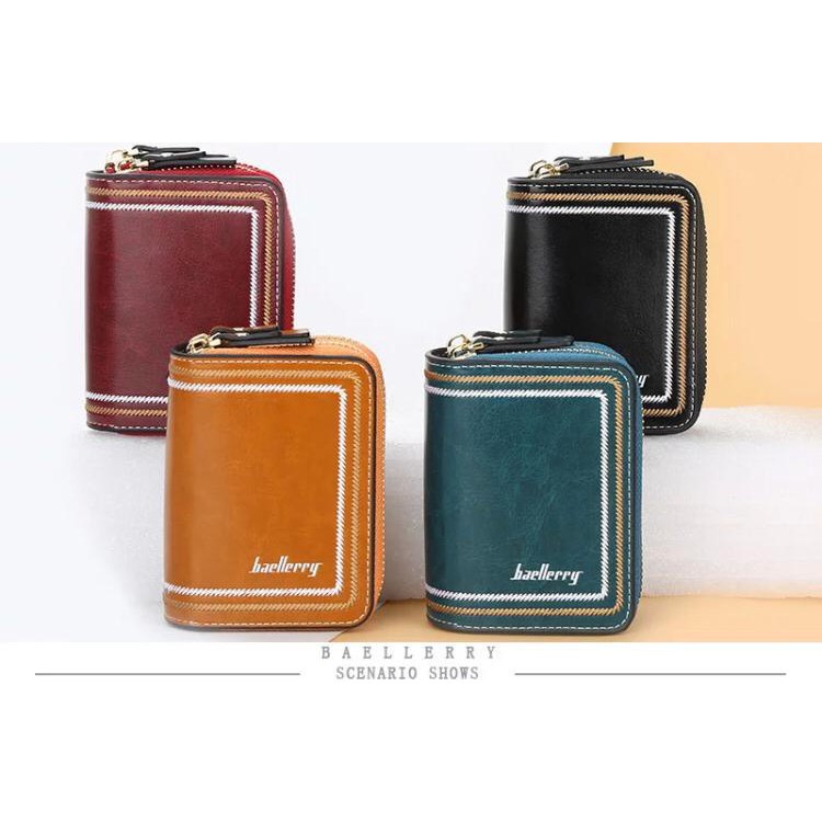 Baellerry Dompet Gantungan Kunci Mobil + Dompet Kartu Card Holder Kulit BLY27