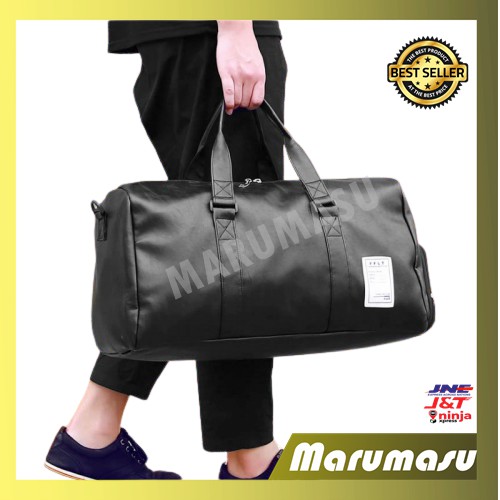 Tas Gym  Kulit Pria dan Wanita Travel bag Kulit Tas Olah raga kulit Traveling (A84)