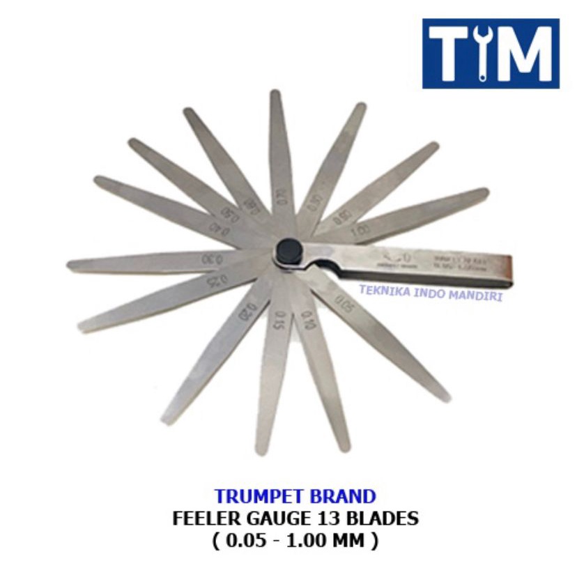 Feeler Gauge TRUMPET BRAND Alat Pengukur Celah Lubang Set Lengkap - Filler Gauge Fuler Fuller Puller Feller Gaug - Thickness Gauge 100B 13BLATT