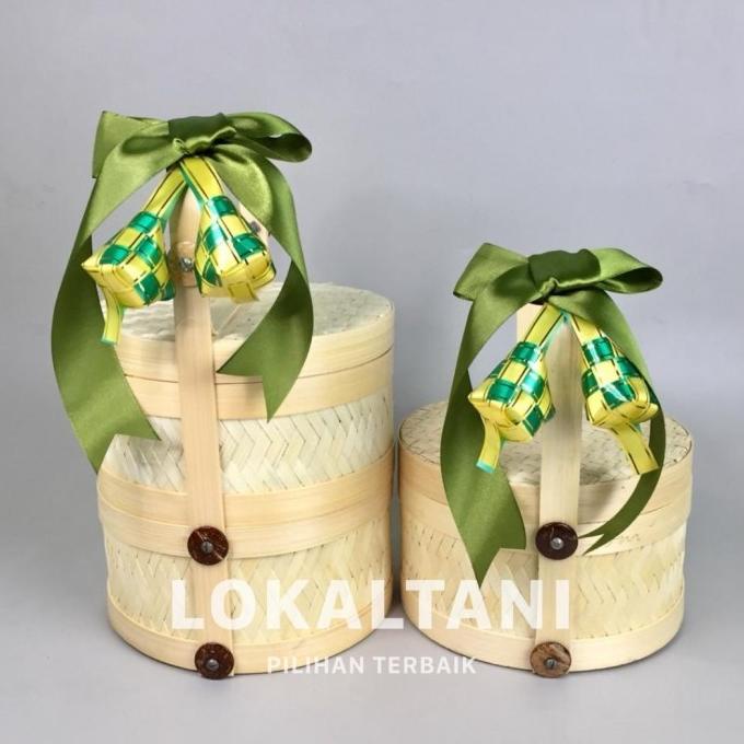 

Rantang Bambu Hias Ketupat/Hampers Bambu/Keranjang Bambu bulat