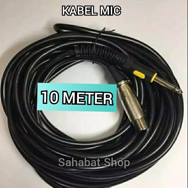 Kabel Mic Microphone 10 meter Kualitas Bagus Jack Canon XLR Female ke Akai Mono 6.5mm