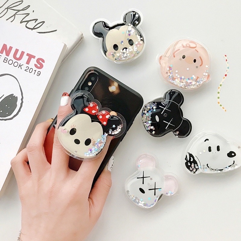 POP SOCKET GLITER CARTON KARAKTER IMUT / POP SOCKET QUICKSAND GLITER DESAIN KARTUN CUTE PHONE HOLDER EXPANDING / CUTE PHONE HOLDER / GRIPTOK RESIN SHAKER MOTIF MICKEY MINNIE DONALD DAISY RABBIT / POPSOCKET GLITTER LIQUID / PHONE GRIP / POP SOCKET HP