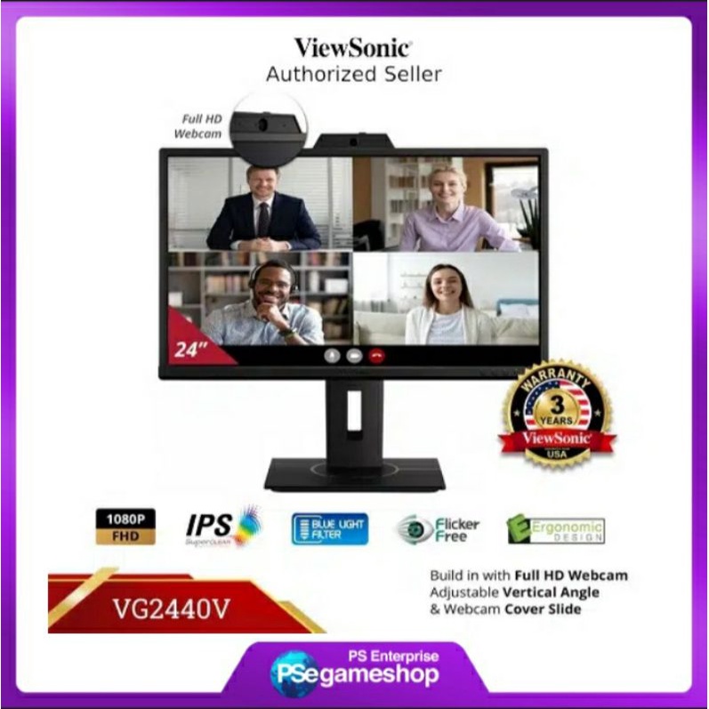 ViewSonic Video Conferencing Monitor 24″ Full HD – IPS [VG2440V]