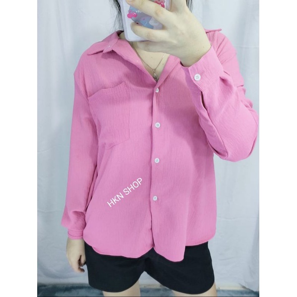 KEMEJA WANITA TERBARU /KEMEJA WANITA OVERSIZE CRINKLE AIRFLOW