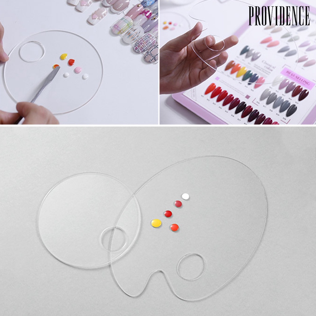 Providence 1Set Transparent Palette Easy to Clean Anti-compressive Acrylic Transparent Makeup Nail Palette for Personal Use