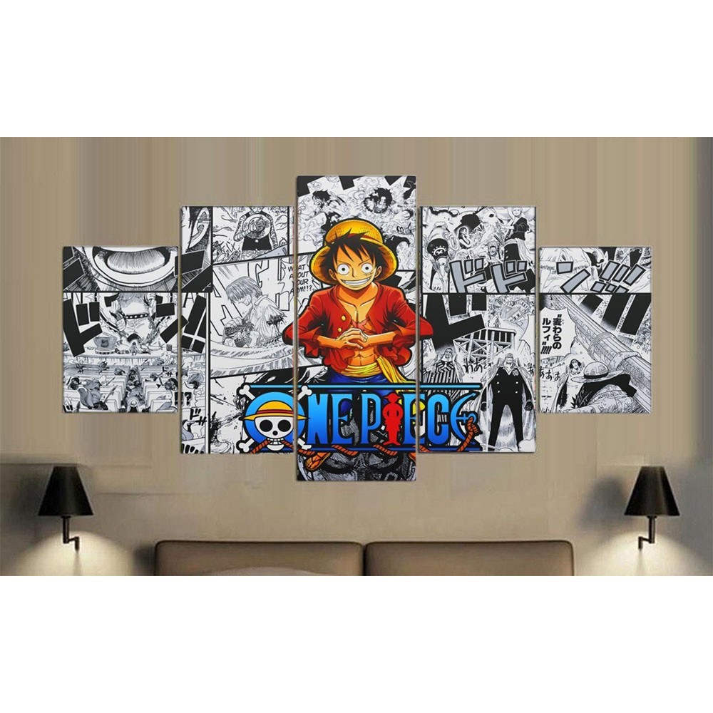 POSTER BINGKAI KAYU MONKEY D LUFFY ONE PIECE