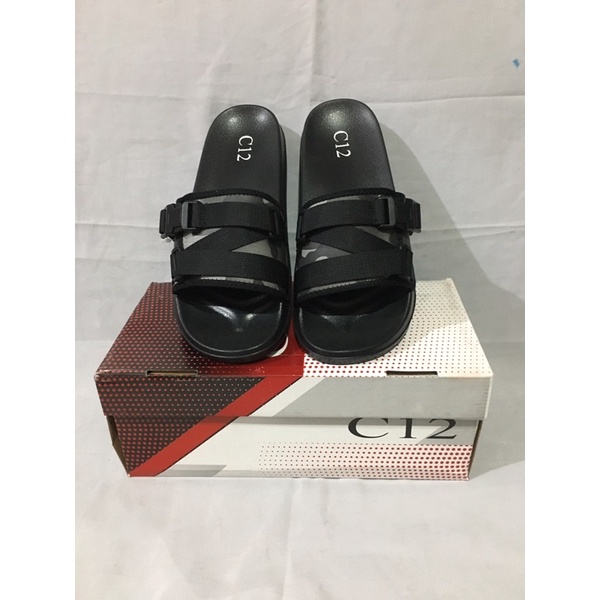 Sandal slide pria C12 CCA 129 HITAM