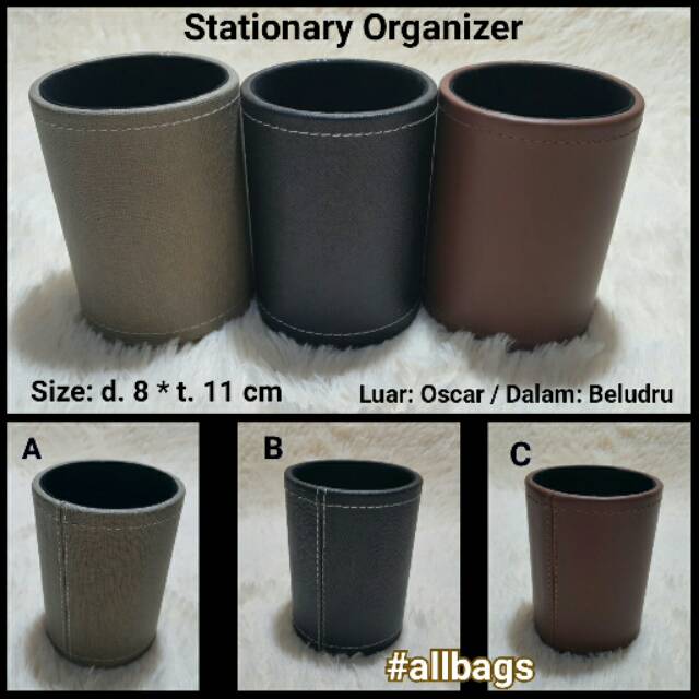 

Stationary Organizer Kulit Box Alat Tulis Kotak Tempat Pensil Kantor Office Multifungsi Stationery