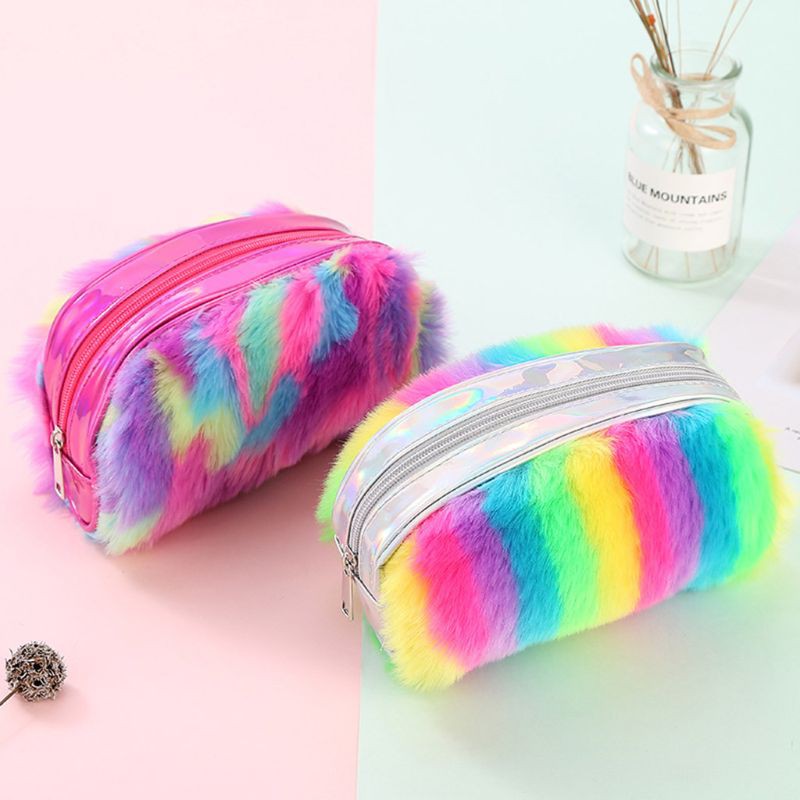 

Ongkir Gratis ya Girls Cute Plush Pencil Case PU Zipper Pen Box Big Pencilbox Cosmetic Bag School