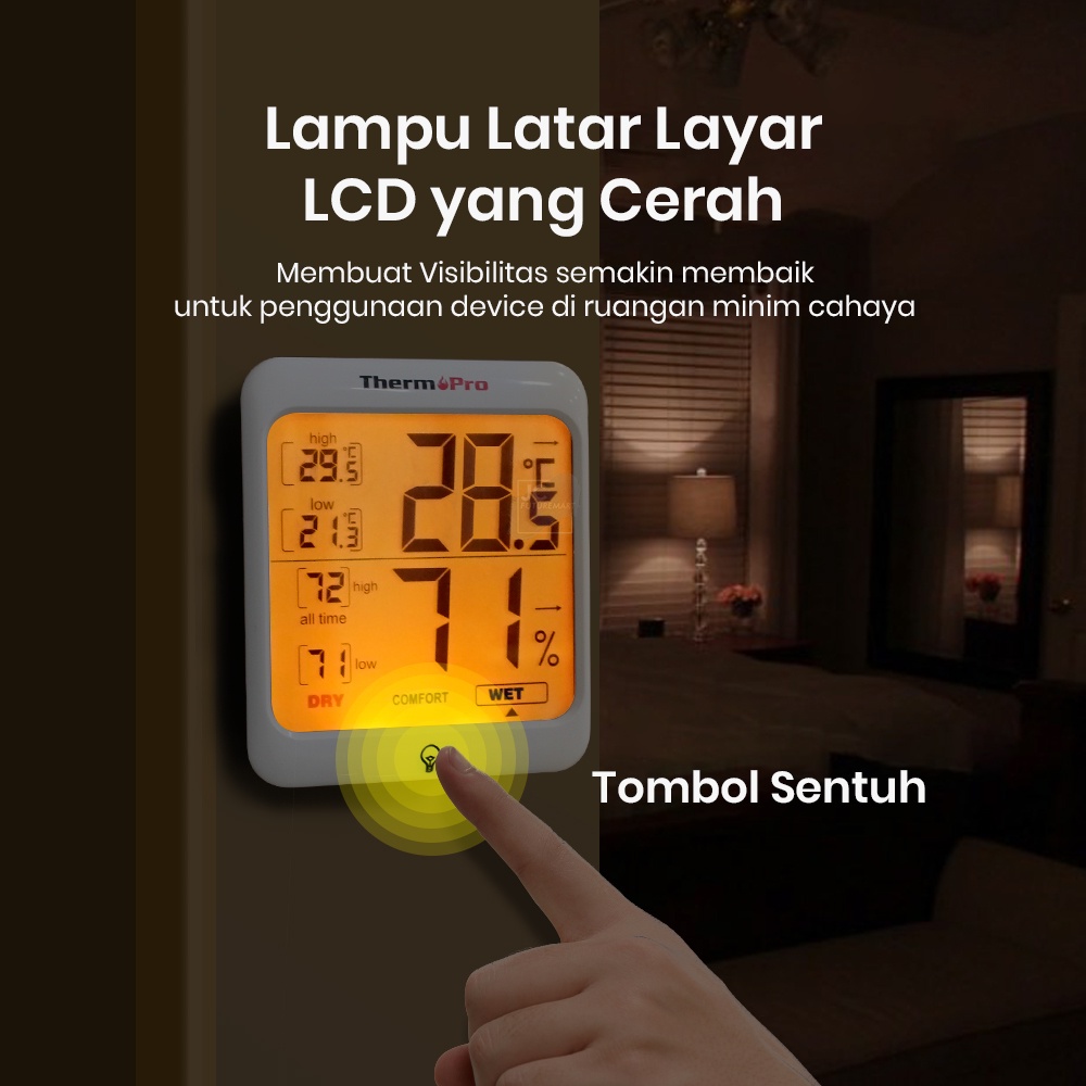 THERMOMETER HYGROMETER HUMIDITY | TERMOMETER SUHU RUANG THERMOPRO TP53