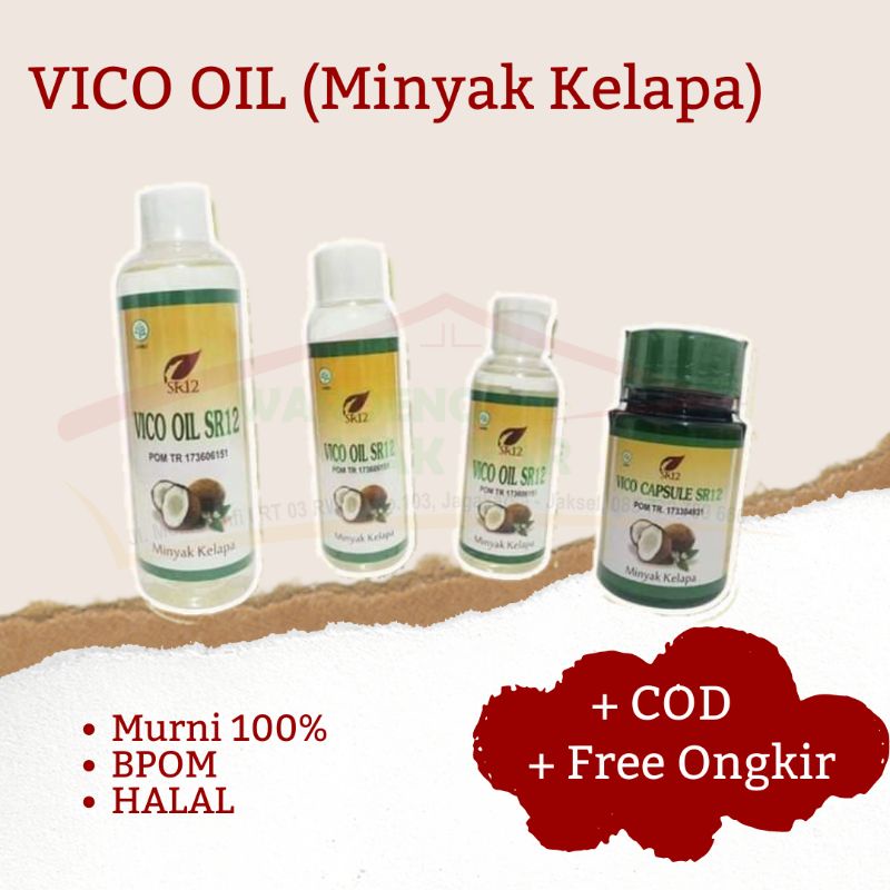 SR12 Minyak Kelapa VCO 60 ml 100 ml 250 ml dan Kapsul Untuk Kesehatan Mengobati luka dan Gatal Gatal