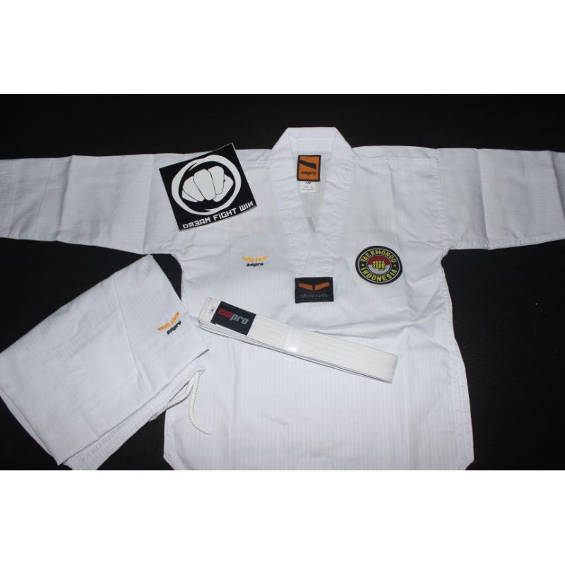 baju taekwondo empro dobok kerah putih