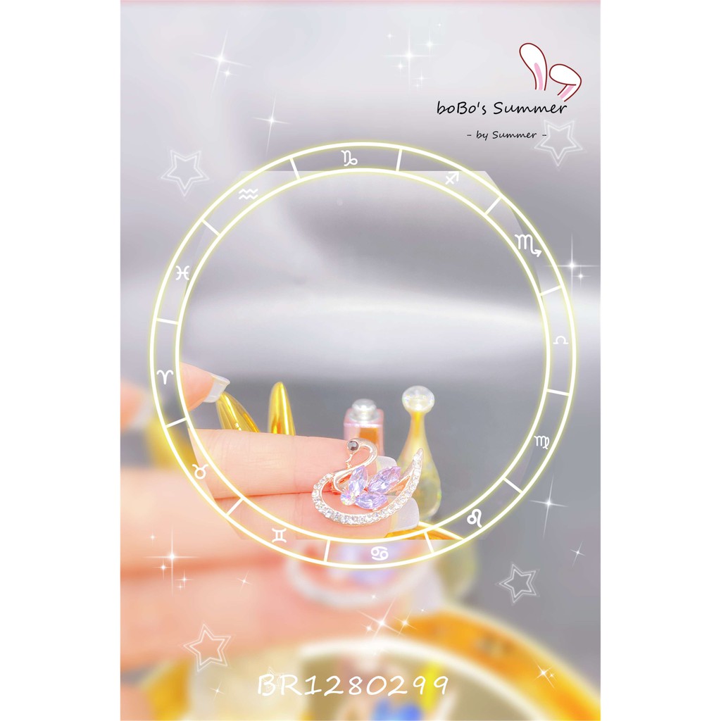 Bros Mini Permata Motif Angsa Fashion Aksesoris Hijab Fashion Impor Style Korea Brooch Premium
