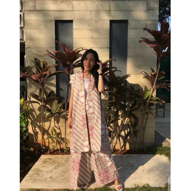 Set Batik Outer + Celana Kulot / Layer Batik Cap