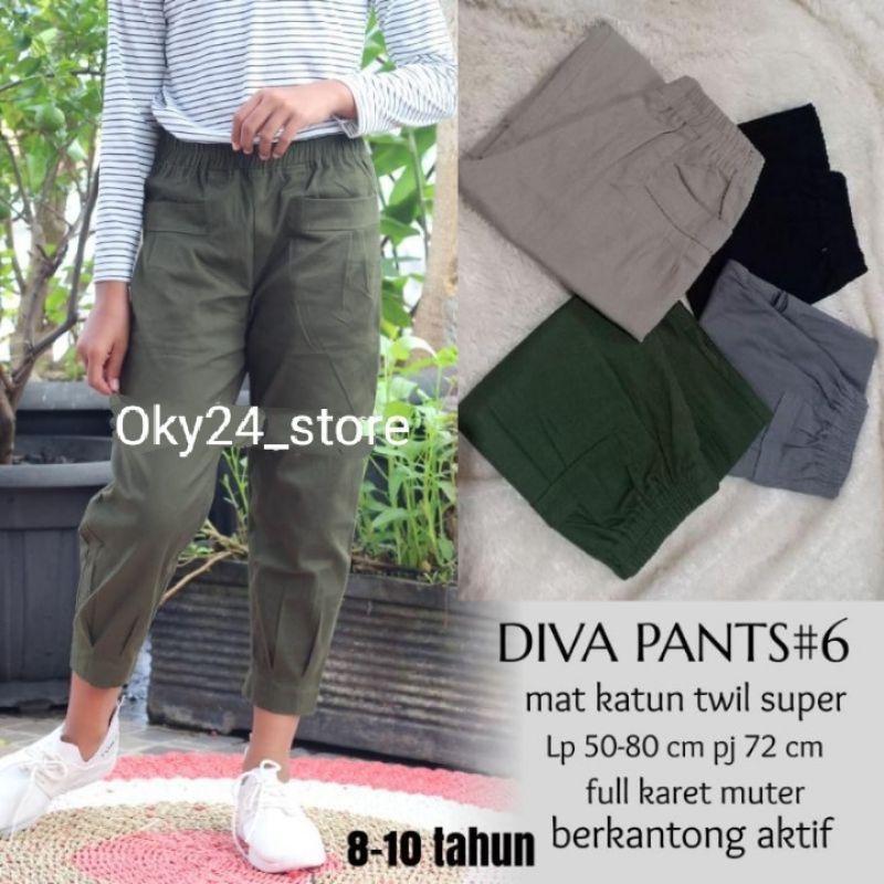 DIVA PANTS / CELANA BAGGY ANAK PEREMPUAN / KOREAN PANTS ANAK WANITA / CELANA ANAK  CASUAL / UMUR 6-12 TAHUN TERLARIS