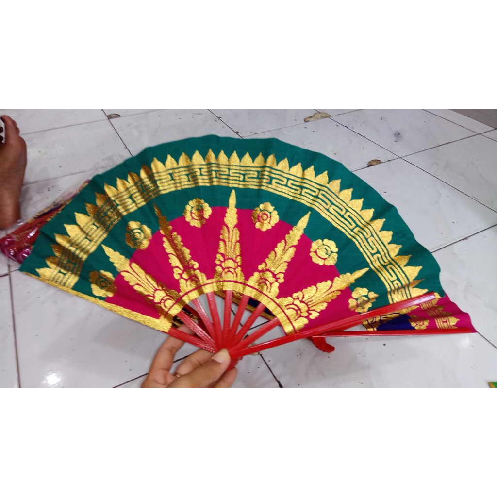 Kipas prada tari bali bahan metris souvenir