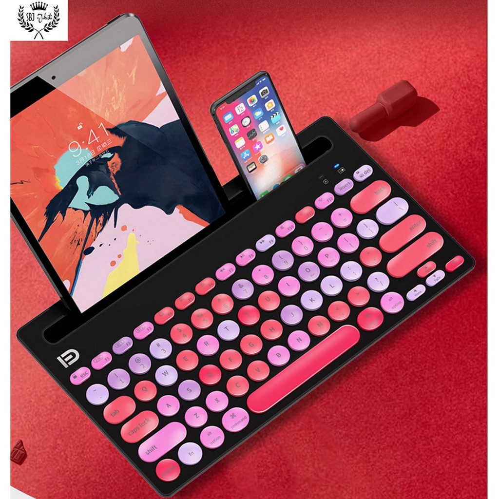 Keyboard BLUETOOTH Premium Wireless Colorful Laptop Komputer PC Windows IOS Android ipad Tablet HP