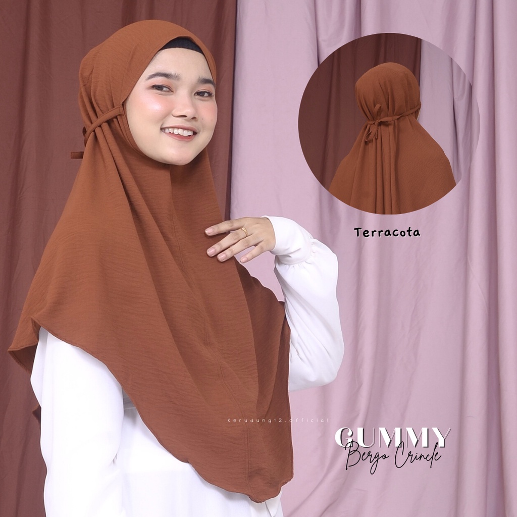 Bergo Crincle/ Gummy Bergo Instan Crincle-Terracota
