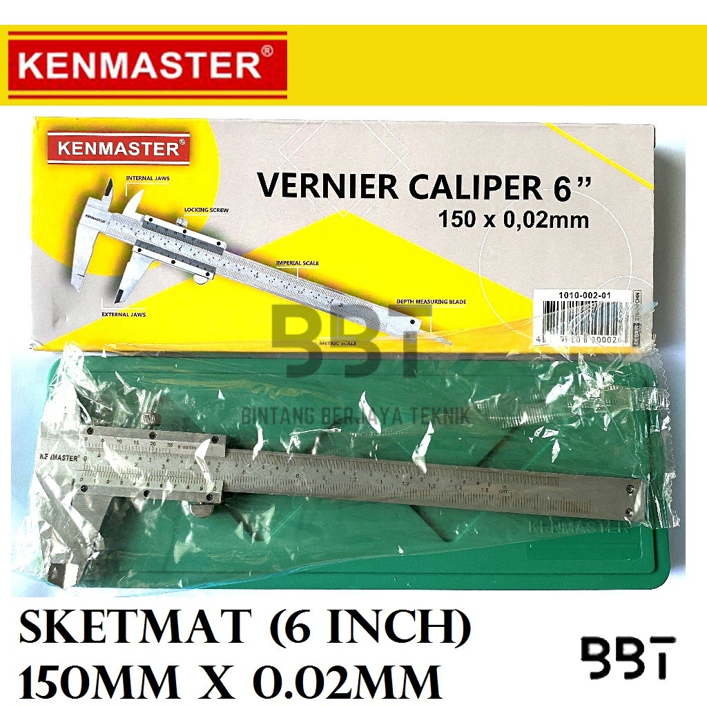 

Kenmaster Sigmat 6inch 0.02 mm / Sketmat 6 inch 0.02mm / jangka sorong 0-150mm