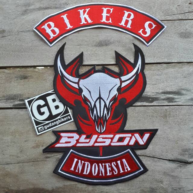 Emblem bordir besar yamaha byson riders 018 motor bikers for punggung belakang rompi or jaket