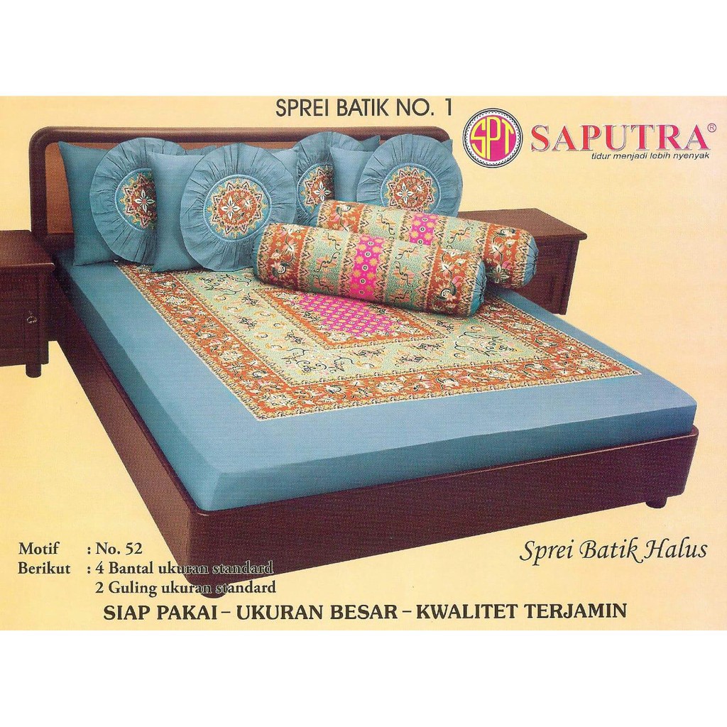 Sprei Saputra King Batik Bantal 4 Sprei 180x200 Sprei Murah