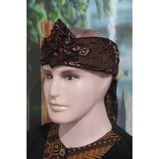 iket kepala sunda jawa blangkon anak dan dewasa batik coklat atas bolong (IKBA COKLAT)