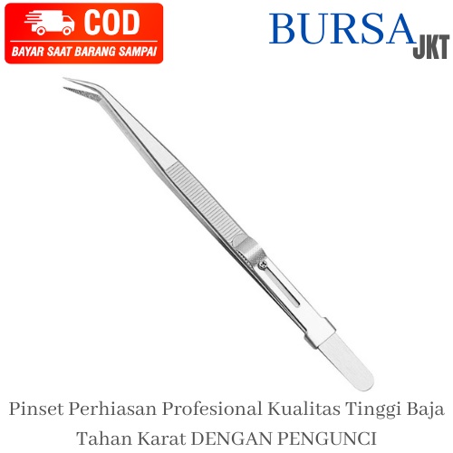 PENJEPIT BATU PERHIASAN PINSET Diamond Tweezer BERLIAN DENGAN AUTO LOCK