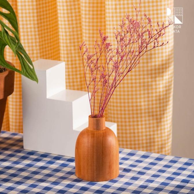 Dekornata Tubi Wooden Vase / Vas Bunga / Rak Bunga Kayu / Vas Kayu / V