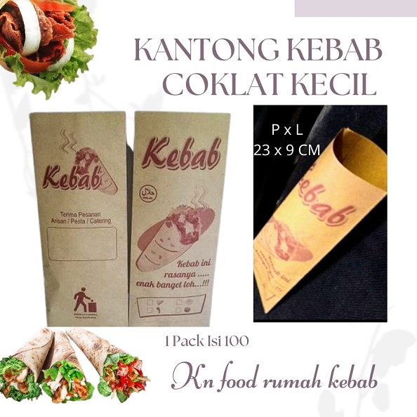 

Kantong Kebab Coklat Kecil 100 pcs 1 Pack Kantong Kemasan Kebab Kecil