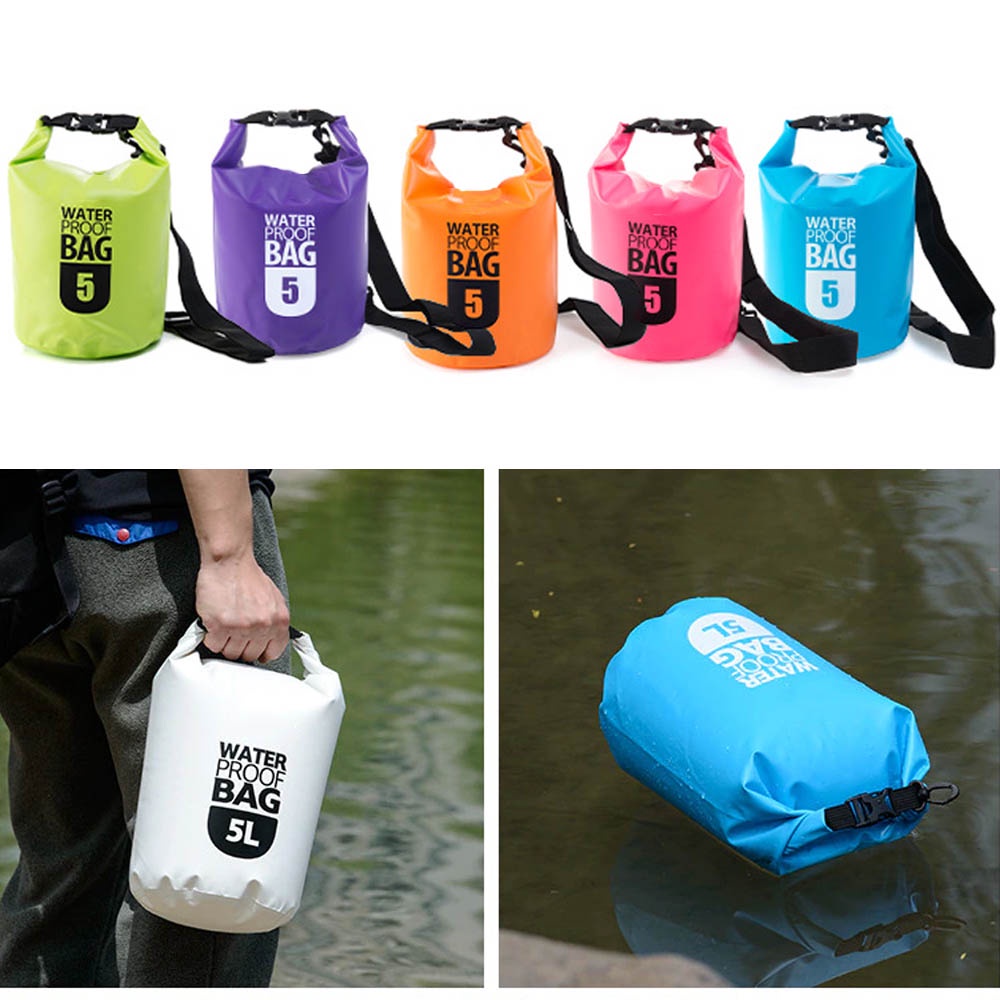 Dry Bag 5 Liter - Tas Penyimpanan Waterproof  Bisa Jadi Pelampung Tas Anti Air Diving / Snorkling / Berenang Anti Air Debu