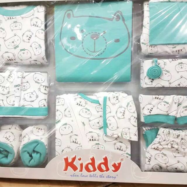 Kiddy gift set Besar kd1206  / Kiddy Baby Gift Set Hard Box / Hampers Bayi Besar /Kado Bayi / Kado Lahiran - Happy Cat Blue - 1206