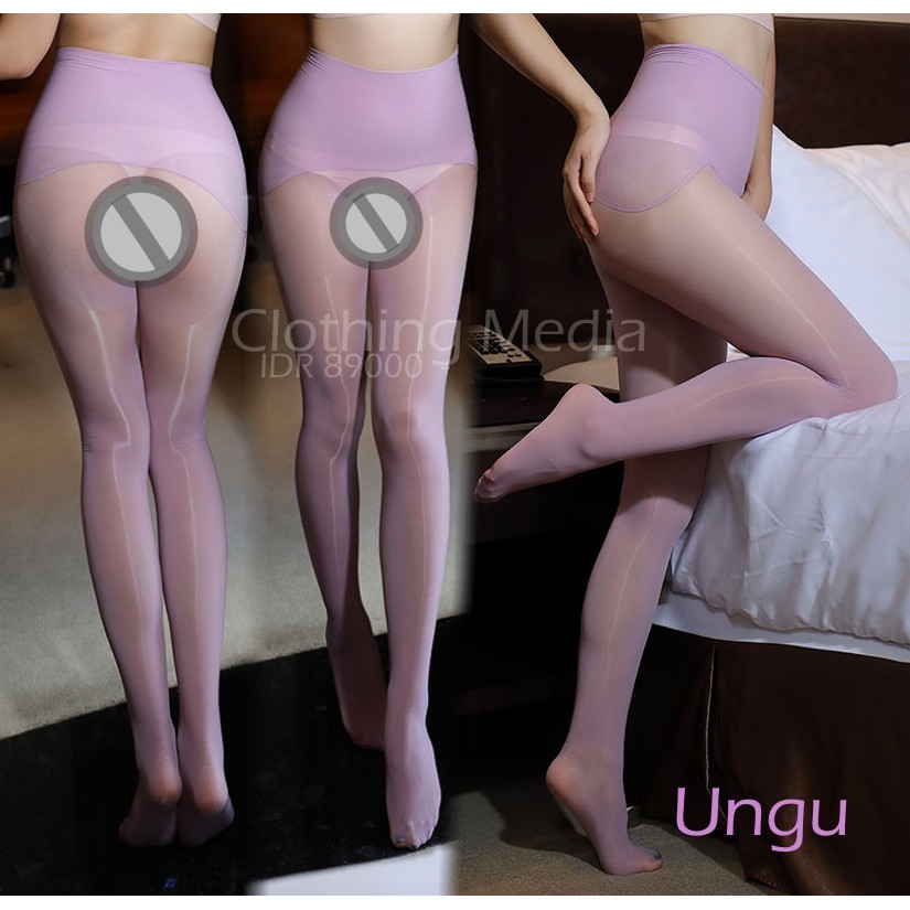 Pantyhose Seamless Premium Glossy Silky Halus Elastis Tipis Mengkilap Wide Rib