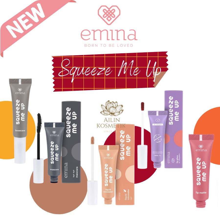 EMINA Squeeze Me Up Series | Lip Matte |  Mascara | Lip Glass | Liquid Concealer | Browcara by AILIN