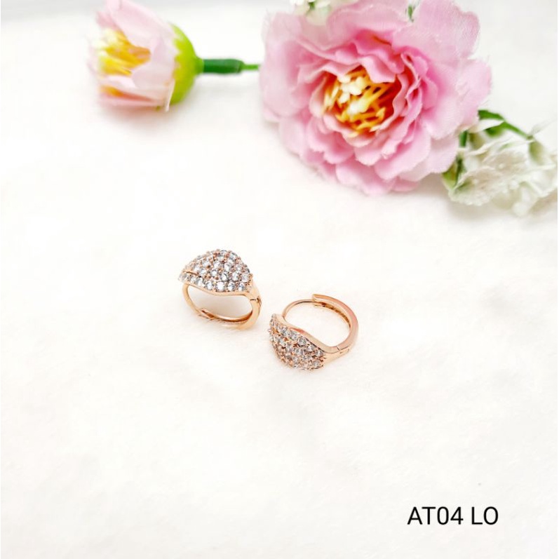Persis Model Emas Anting Simple Jepit Lapis Emas Xuping /AT04 LO