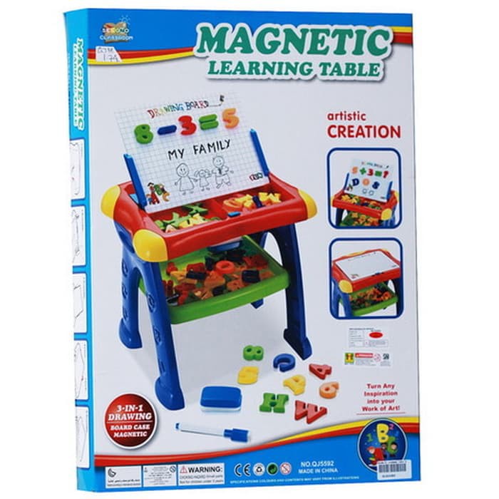 MAINAN EDUKASI MEJA BELAJAR MAGNETIC LEARNING TABLE 3 IN 1