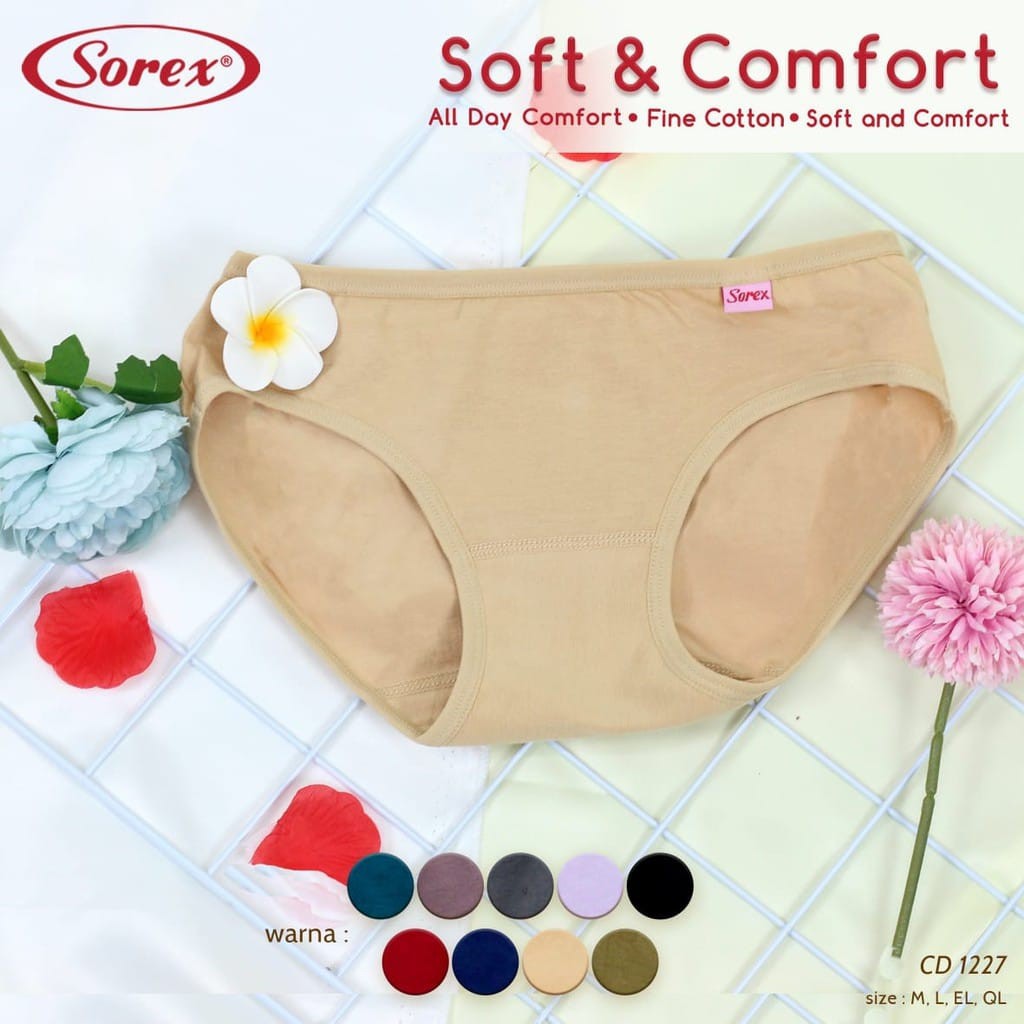 Celana Dalam 1227 &amp;1228 Sorex | Pakaian Dalam CD Wanita Sorex Asli Termurah Bahan Katun Soft&amp;Comfort