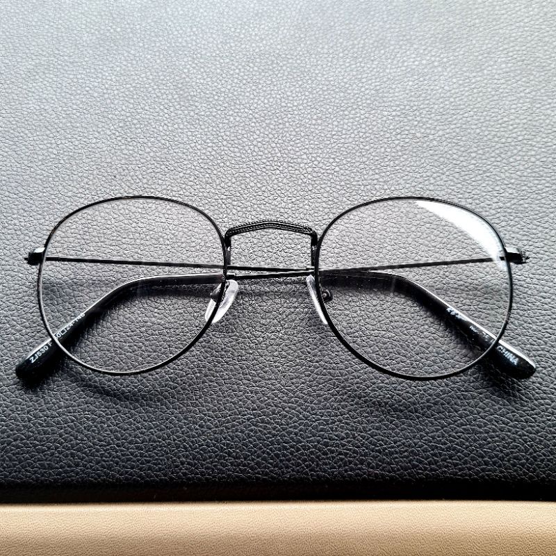 Kacamata Hitam Oval Gaya Pria Dan Wanita - Kacamata Fashion Milenial-Black Bening