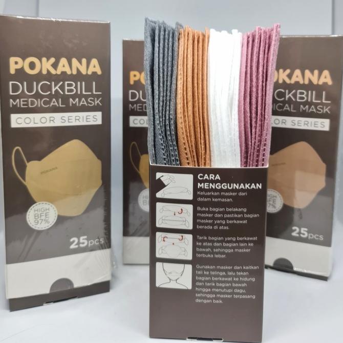 Masker POKANA Duckbill MIX COLOUR LIGHT isi 25 pcs -captikus Buru Order