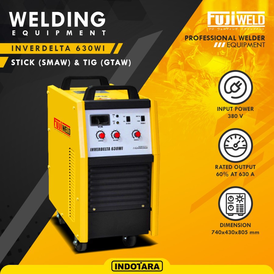 Mesin Las SMAW (Electrode/Stick) Welding Fujiweld - Inverdelta 630WI