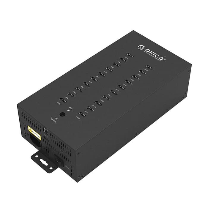 Usb Hub 2.0 orico 20 Port Industrial &amp; Charging 1.2A 150w adapter ih20p - Terminal usb2.0 20 lubang