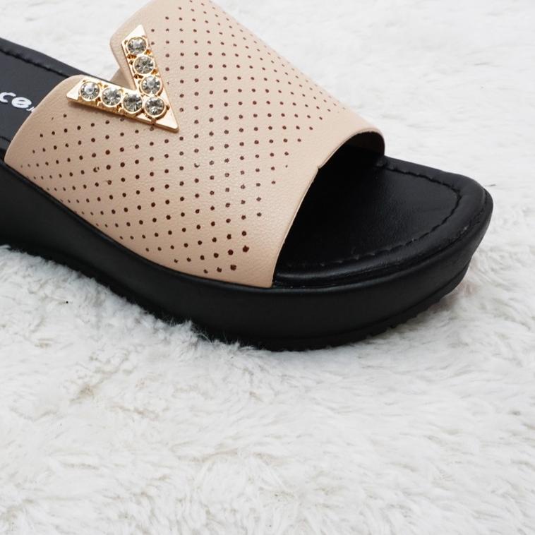 ✥ GRACE (SFL-402) Sendal Wedges wanita calbi/sandal hak tinggi selop kokop ♡