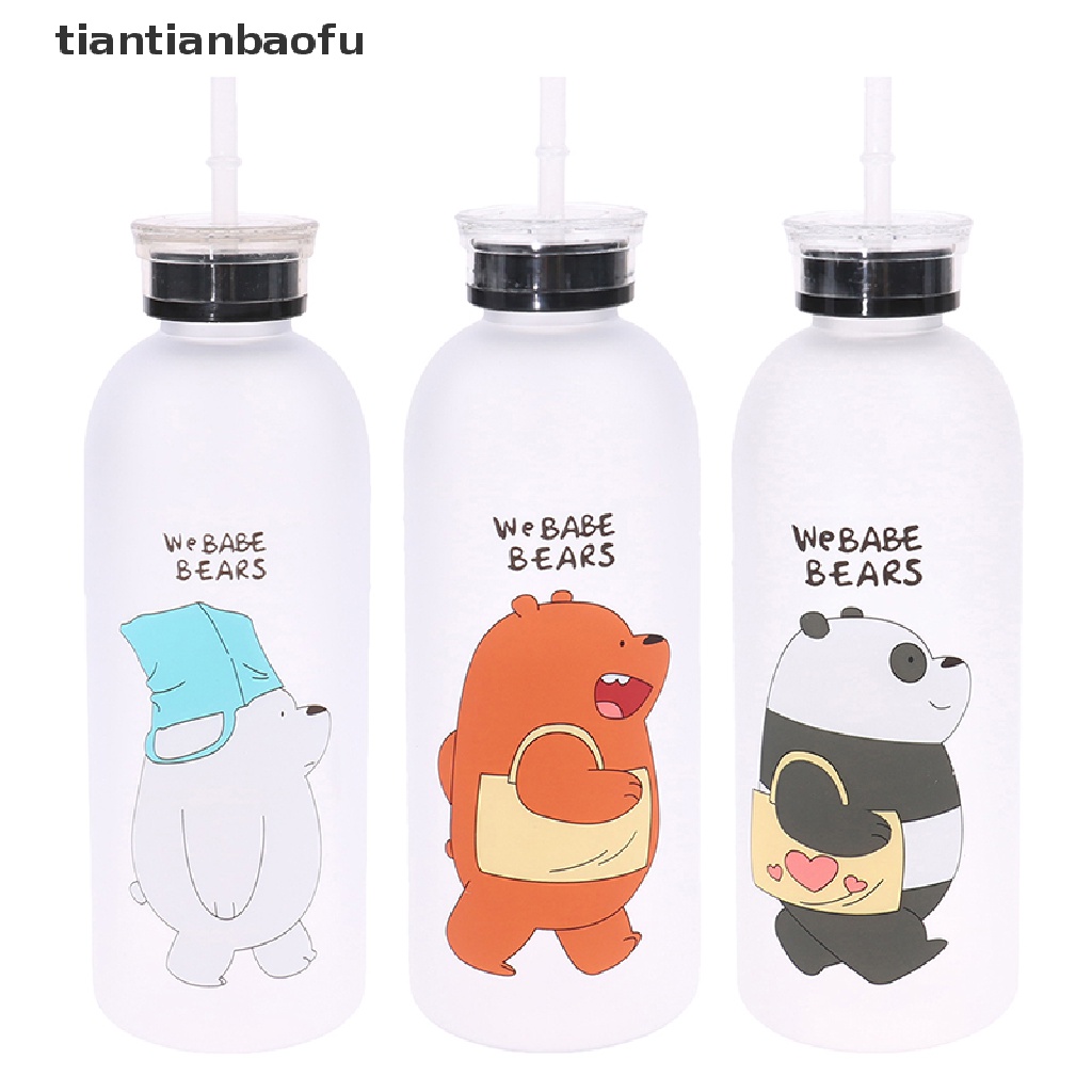 Botol Minum 1000ml Dengan Sedotan Anti Bocor Motif Panda