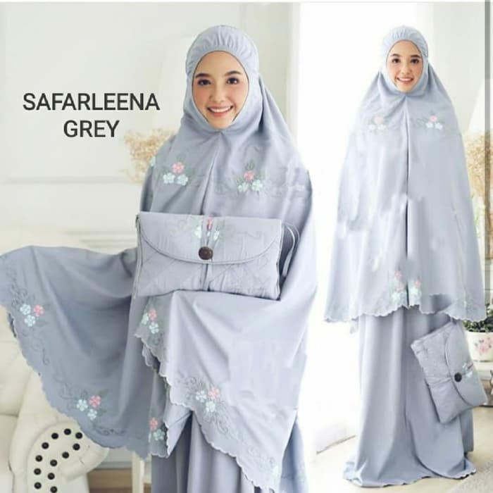 Mukena Safarleena Bordir Siti Khadijah - Abu-abu