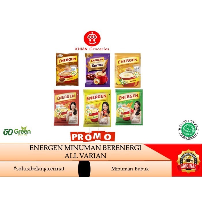 

LEBIH murah!! Energen ALL VArian Rasa 15 Sachet . Khian Groceries